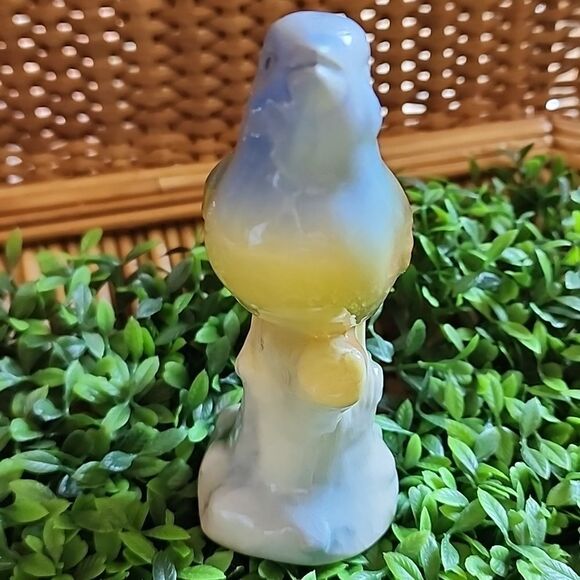 Vintage Blue Capped Bird On Perch - Picture 6 of 11